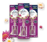 Glade Diffuseur à bâtonnets, parfum d'ambiance avec huiles essentielles, parfum relaxant zen, lot de 3 diffuseurs de 50 ml
