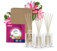 Glade Diffuseur à Bâtonnets, Relaxing Zen, 3 x 50 ml | Parfum d’Intérieur Longue Durée, Diffusion Continue Jusqu’à 5 Semaines, 3 Diffuseurs en Verre et 15 Bâtonnets