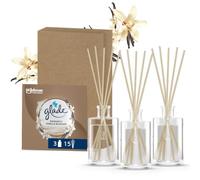 Glade Diffuseur à Bâtonnets, Romantic Vanilla Blossom*, 3 x 50 ml | Parfum d’Intérieur Longue Durée, Diffusion Continue Jusqu’à 5 Semaines, 3 Diffuseurs en Verre et 15 Bâtonnets