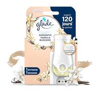Glade Electric Scented Oil Diffuseur Réglable - Infusé Aux Huiles Essentielles - Jusqu'à 120 Jours De Parfum - Romantic Vanilla Blossom - 1 Diffuseur + 1 Recharge