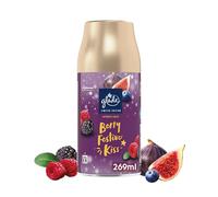 Glade Lot de 4 recharges de désodorisant automatique, vaporisateur d'ambiance et éliminateur d'odeurs pour la maison, parfum longue durée infusé avec des huiles essentielles, Berry Festive Kiss (4 x