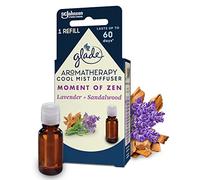 Glade Recharge pour diffuseur d'huiles essentielles, diffuseur d'aromathérapie à Brume Froide et désodorisant pour la Maison, Moment de Zen avec Parfum Lavande et Bois de Santal, 17,4 ML