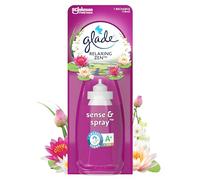 Glade Sense & Spray Recharge Diffuseur à Détection de Mouvement - Infusé Aux Huiles Essentielles - Jusqu'à 2 Mois de Parfum - Relaxing Zen - 1 Recharge
