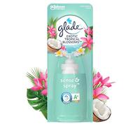Glade Sense & Spray Recharge Diffuseur à Détection de Mouvement - Infusé Aux Huiles Essentielles - Jusqu'à 2 Mois de Parfum - Tropical Blossom - 1 Recharge