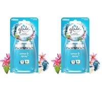 Glade Sense et Spray Recharge Duopack Diffuseur à Détection de Mouvement - Infusé Aux Huiles Essentielles - Jusqu'à 4 Mois de Parfum - Ocean Adventure - 2 Recharges (Lot de 2)