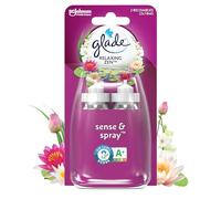 Glade Sense & Spray Recharge Duopack Diffuseur à Détection de Mouvement - Infusé Aux Huiles Essentielles - Jusqu'à 2 Mois de Parfum - Relaxing Zen - 2 Recharges
