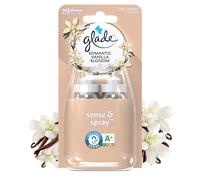 Glade Sense & Spray Recharge Duopack Diffuseur à Détection de Mouvement - Infusé Aux Huiles Essentielles - Jusqu'à 2 Mois de Parfum - Romantic Vanilla Blossom - 2 Recharges