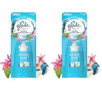 Glade Sense & Spray Recharge Diffuseur à Détection de Mouvement - Infusé Aux Huiles Essentielles - Jusqu'à 2 Mois de Parfum - Ocean Adventure - 1 Recharge (Lot de 2)