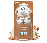 Glade Sense et Spray Recharge Duopack Diffuseur à Détection de Mouvement - Infusé Aux Huiles Essentielles - Jusqu'à 2 Mois de Parfum - Sensual Sandalwood et Jasmine - 2 Recharges