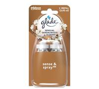 Glade Sense & Spray Recharges Lot de 2 x 18 ml ~ Parfum sensuel au bois de santal et au jasmin