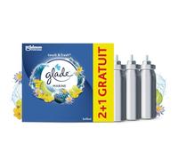 Glade Touch et Fresh Recharges 2et1 Gratuit - Fraicheur Instantanée - Elimine Les Odeurs - Infusé Aux Huiles Essentielles - Marine - 3 Recharges