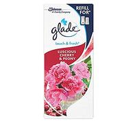 Glade Touch & Fresh Lot de 12 désodorisants en spray, éliminateur d'odeurs activé par le toucher pour salle de bain et maison, cerise et pivoine, 12 x 10 ml