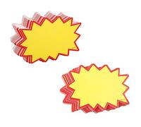 GLADFRESIT Lot de 100 étiquettes de prix de vente au détail, étiquettes de prix en rafale jaune, étiquettes vierges pour magasins de détail, épicerie et supermarché (9 x 7 cm)