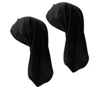 GLADFRESIT Lot de 2 bonnets de dreadlocks extensibles pour cheveux longs pour homme et femme (noir), Noir , taille unique