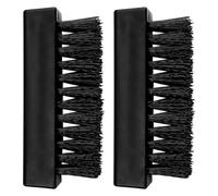 GLADFRESIT Lot de 2 brosses à ongles en plastique à poils rigides en nylon (noir)