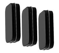 GLADFRESIT Lot de 3 boîtes rectangulaires en métal à charnière - Mini boîte de rangement portable pour pilules, cartes (noir)