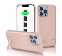 Gladgogo Coque Batterie pour iPhone 13 Pro Max/12 Pro Max, [6800mAh] Chargeur Rechargeable avec Support, Étui Housse Batterie de Coques d'alimentation pour Apple 13 Pro Max