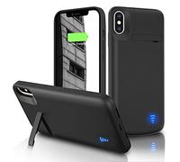 Gladgogo Coque Batterie pour iPhone X/XS, [6000mAh] Chargeur Rechargeable Externe Puissant avec Support, Étui Housse d'Alimentation pour Apple XS (5,8'')