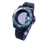 Gladiaond Boîtier noir de 40 mm avec verre saphir, étanche à 120 clics, compatible les mouvements NH34, NH35 et NH36, cadran 28,5(Ceramic Bezel Set 12,Glass back)