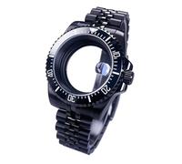 Gladiaond Boîtier noir de 40 mm avec verre saphir, étanche à 120 clics, compatible les mouvements NH34, NH35 et NH36, cadran 28,5(Ceramic Bezel Set 1,Solid back)