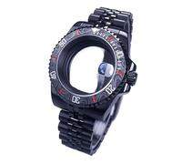 Gladiaond Montre SUB/GMT 40 mm, boîtier noir, verre saphir, étanche, 120 clics, compatible avec les mouvements NH34, NH35 et NH36, cadran de 28,5(Ceramic Bezel Set 1)