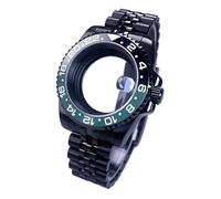 Gladiaond Montre SUB/GMT 40 mm, boîtier noir, verre saphir, étanche, 120 clics, compatible avec les mouvements NH34, NH35 et NH36, cadran de 28,5(Ceramic Bezel Set 34)