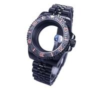 Gladiaond Montre SUB/GMT 40 mm, boîtier noir, verre saphir, étanche, 120 clics, compatible avec les mouvements NH34, NH35 et NH36, cadran de 28,5(Ceramic Bezel Set 6)