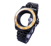 Gladiaond Montre SUB/GMT 40 mm, boîtier noir, verre saphir, étanche, 120 clics, compatible avec les mouvements NH34, NH35 et NH36, cadran de 28,5(Ceramic Bezel Set 19)