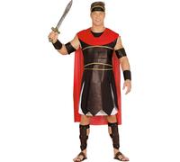 Gladiateur romain Costume antique Capitaine Héros Guerrier César Souverain Tunique Carnaval Historique Pouvoir Légionnaire Empire romain, Taille : 46 - 48 (S) Couleur : Marron