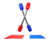 Gladiator Games, Outdoor Battle Sticks, Inflatable Batons and Mats Set for Kids, Teens, Adults, Beach, Backyard, Family Events, 6.69x6.69x56.3 inches, PVC Build, 4 Pieces, 300g