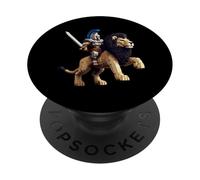 Gladiator Riding Lion Pixel Art Design Blocky Jeu vidéo PopSockets PopGrip Adhésif