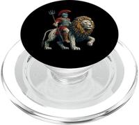 Gladiator Riding Lion Pixel Art Design Blocky Jeu vidéo PopSockets PopGrip pour MagSafe
