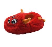 GladRags Chaussons monstre en peluche pour garçons ou filles, bleu ou rouge, pointure 38-46, Rouge, 28 EU