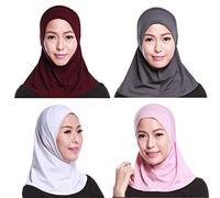 GladThink Musulman Mini Hijab Femmes Coiffures Écharpe Islamique 4 Pieces Set No.9