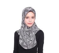 GladThink Soie Ice Musulmane Hijab Foulard Des Femmes Noir Pattern