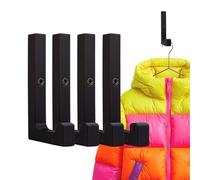 glämfän Lot de 4 crochets muraux courts - Le cadeau - Essential - Design pur - Noir - Décoration et crochets pour couloir, chambre à coucher et dressing - 13 mm - 15 mm de large (noir, court 13 mm, 4