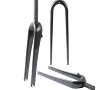 Glänzend schwarz, gerade, starre Gravel-Carbonfaser-Gabel, 700C-Carbonfaser-Rennrad-Starrgabel, QR, 9 mm Scheibenbremse, Steckachse, 1-1/8 Zoll, gerade/konische Röhre, leichte Fahrrad-Vordergabeln