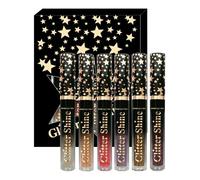 Glänzender Lippen Gloss, 6 Farben Glitzer Lippenpflege 2,5 ml, Intensiver Glanz Flüssiger Lippenstift Makeup Set Für Arbeit Frauen Mädchen Hochzeit Geburtstag Feiertag Date