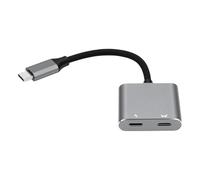 Glaeptio Adaptateur USB C vers Lunettes AR, PD 3.0 100W | Charge Rapide Adaptateur USB C Double 4K 60Hz avec Charge et Jeu pour XREAL Air RayNeo Switch ROG Ally