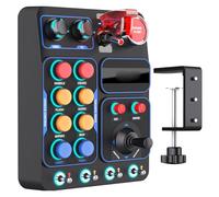 Glaeptio Boîtier de Commande Central de Simulation de Course avec 30 | 30 Options Programmables, 19 Boutons, 7 Effets RVB, USB pour Wins Pc, Se Monte sur des Surfaces jusqu'à 7 Cm