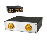 Glaeptio Sélecteur de Son 4 Voies, 4 Entrées 2 Sorties Stéréo | Boîte de Sélection de Commutateur de Signal L R 2.0 avec Commande à Double Bouton, pour Amplificateur CD DVD TV PC