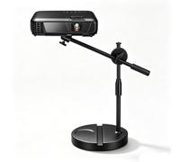 Glaeptio Support de Projecteur de Bureau Rotatif à 360 Degrés, Filetage | Utilisation en Salle de Conférence, Projection au Plafond, Base de 19 Cm, Rainure pour Smartphone, Compatible Support de