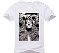GLAISUNX Unisex Custom Beyonce Men's and Women's T-Shirt White Manches Courtes(Large)