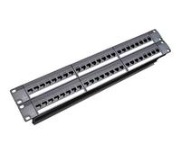 Glakyur 19 Pouces 1U Armoire Rack Traverser 24 Ports CAT6 Panneau de Brassage RJ45 Câble Adaptateur Clé de VoûTe Modulaire Cadre