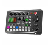 Glakyur F998 Carte Son Microphone Son Interface Audio MéLangeur Carte Son Console de Mixage Amplificateur pour PC