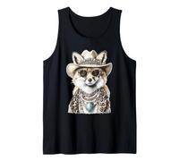 Glam Fox avec Chapeau de Cowboy Boujee Animal Western Boho Débardeur
