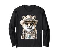 Glam Fox avec Chapeau de Cowboy Boujee Animal Western Boho Manche Longue