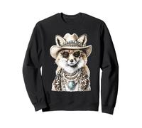 Glam Fox avec Chapeau de Cowboy Boujee Animal Western Boho Sweatshirt