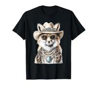Glam Fox avec Chapeau de Cowboy Boujee Animal Western Boho T-Shirt