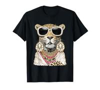 Glam Leopard Glamour Feline Art Boujee Animal Coquette T-Shirt